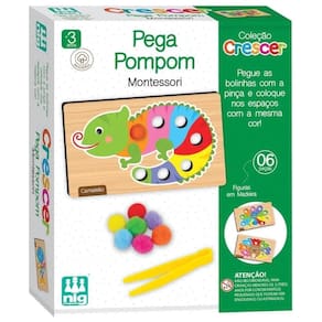 Jogo Educativo Madeira Crescer Pega Pompom Nig