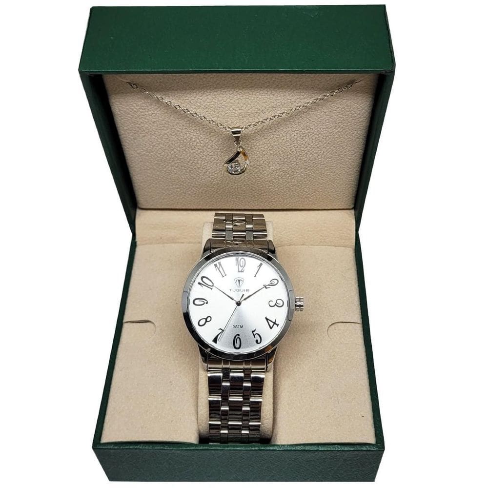 Relógio Feminino Tuguir Analógico Tg35099 Tg225 Prata Com