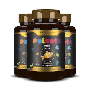 3X Peixote Omega 3 Kids Mastigavel 120Caps Hf Suplementos