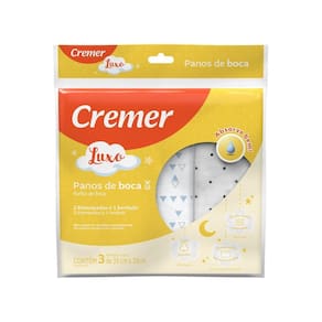 Pacote 3 Panos De Boca Cremer Estampado 35X35Cm Unissex