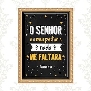 Quadro Moldura Dourada Senhor Meu Pastor 33X24Cm