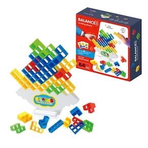Blocos De Montar Equilíbrio 64 Peças - Shiny Toys