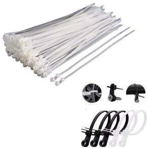 100 Abraçadeiras Nylon Fixador Parafuso 4Mmx15Cm Cor Branca