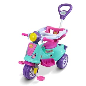 Triciclo Infantil De Passeio E Pedal Andador Avespa Pink