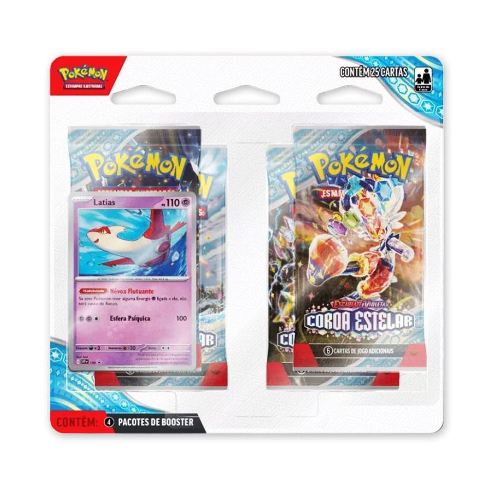 Blister Pokemon Coleção Coroa Estelar Cartas Copag Ev07 Lati