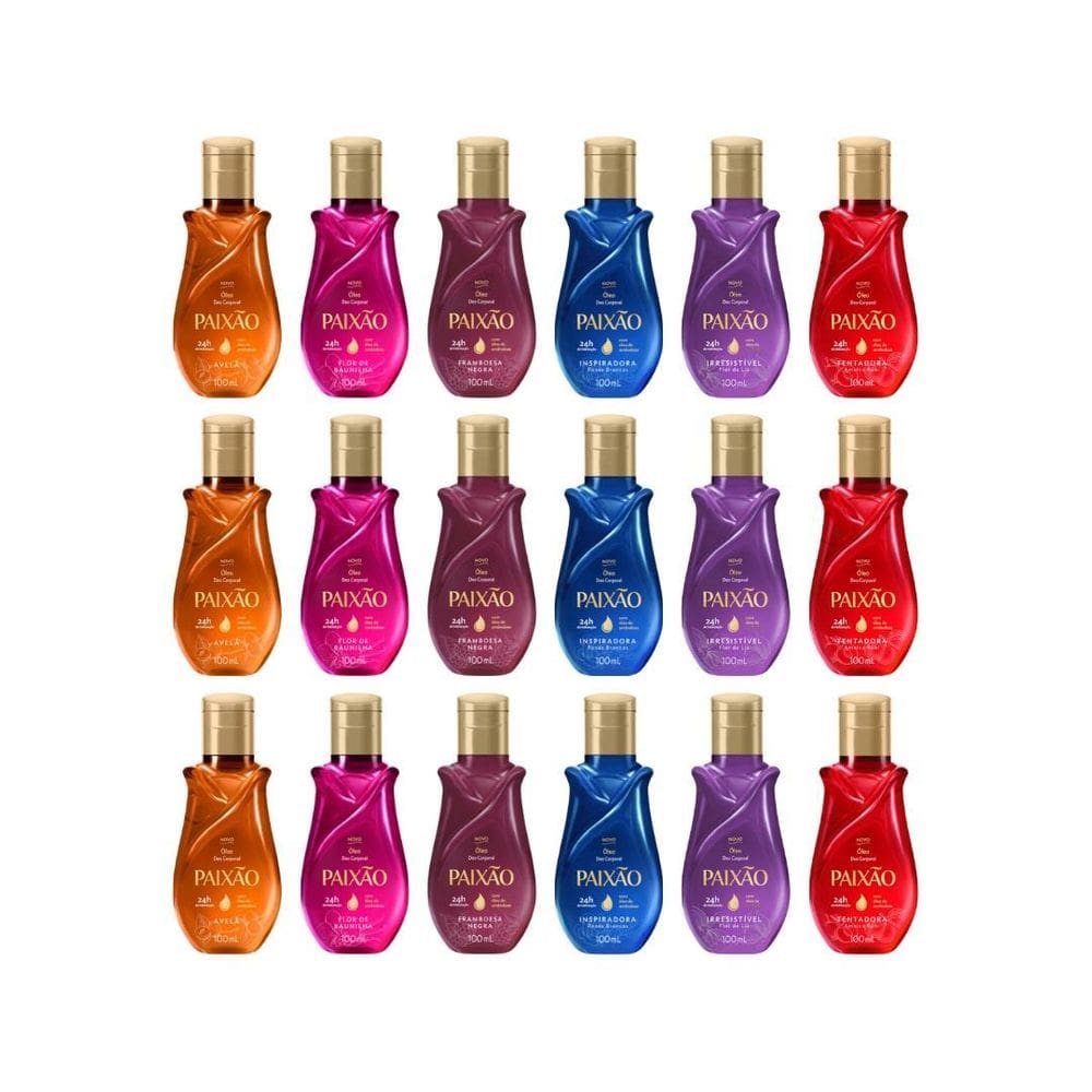 Kit Oleo Corporal Paixao 100Ml Com 18 Unidades