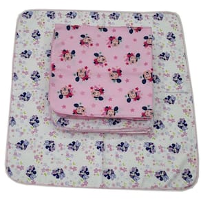 Cueiro Flanelado Disney 80X80Cm Com Crochê Minnie