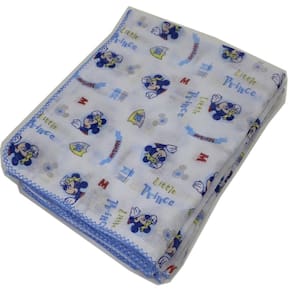 Kit Com 2 Toalha Fralda Disney 70X110 Com Crochê Mickey