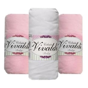 3 Lençol De Berço Com Elástico Malha 1 Rosa 1 Branco 1 Rosa