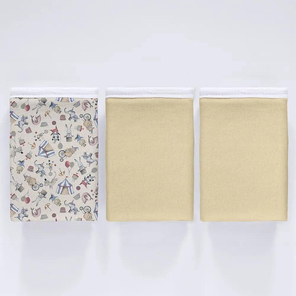 Kit 3 Pçs Fronha Para Bebê 30X40 100% Algodão Circus
