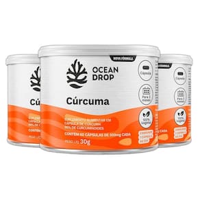 Combo 3X Curcuma 500Mg Oleo De Linhaça 60Caps Ocean Drop