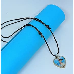 Colar Cordão Infantil Menina com Pingente Coração Aço Inox Personagem Princesa Disney Moana o Filme Desenho Lançamento