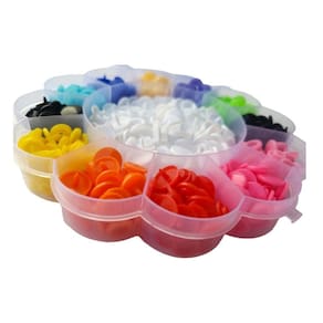 Kit Estojo Colorido 180 Botão Pressão Plástico Lanmax N°12