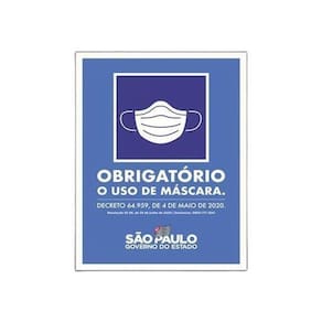 Placas Obrigatória Uso De Máscara 18X23 Padrão Governo Sp
