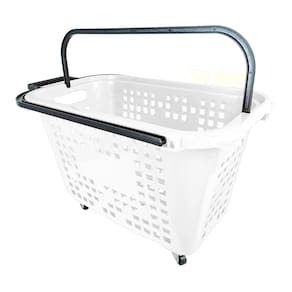 Cesta De Compras Com Rodas 40L Branca
