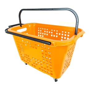 Cesta De Compras Com Rodas 40L Laranja
