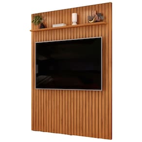 Painel TV 65 Pol 183cm Suspenso Ripado Noah D04 Freijó - Mpozenato