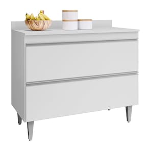 Balcão de Cozinha Com Tampo 100cm 2 Portas Julia M24 Branco - Mpozenato
