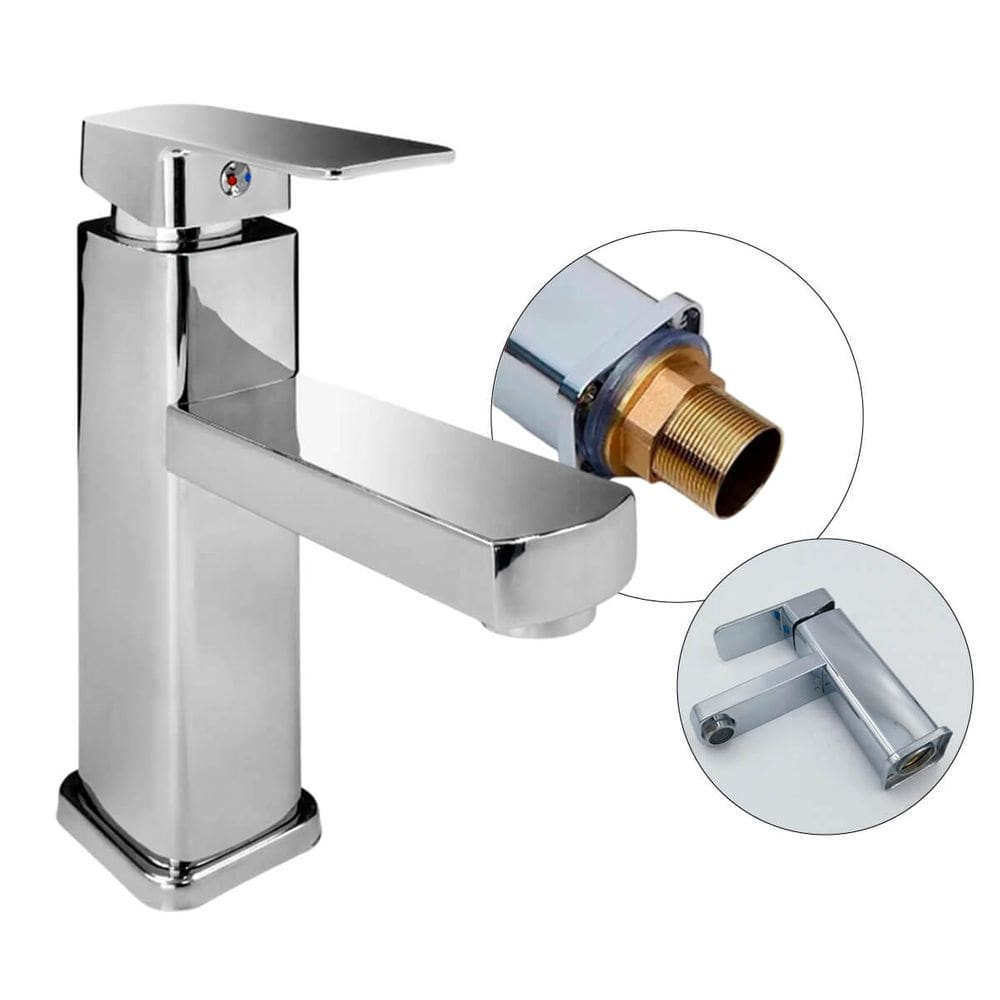 Torneira Monocomando para Lavatório em Aço Inox Prata