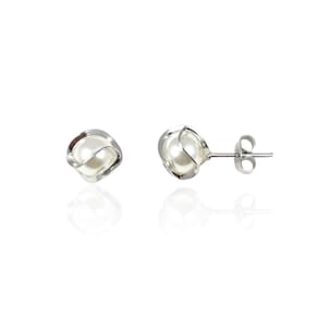 Brinco Feminino de Pérola 7mm Aço Inoxidável Antialérgico