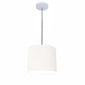 Luminária Pendente Vivare Free Lux Md-4106 Cúpula Em Tecido Branca Da Canopla Canopla Branca E Fio Cristal