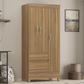 Guarda Roupa Solteiro 3 Portas E 2 Gavetas Castro Amêndola Touch