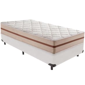 Cama Box Branco E Colchão Classic 22 Cm Molas Ensacadas Solteiro Anjos