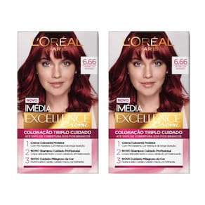Coloraçao Imedia 6.66 Vermelho Intenso - Kit Com 2Un