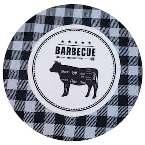 Kit 4 Capas Para Sousplat Churrasco Preto 35cmx35cm
