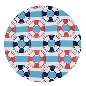 Kit 4 Capas Para Sousplat Replica Naútico 35cmx35cm azul