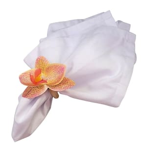 Kit 6 Porta Guardanapos Luxo Orquídea Amarela