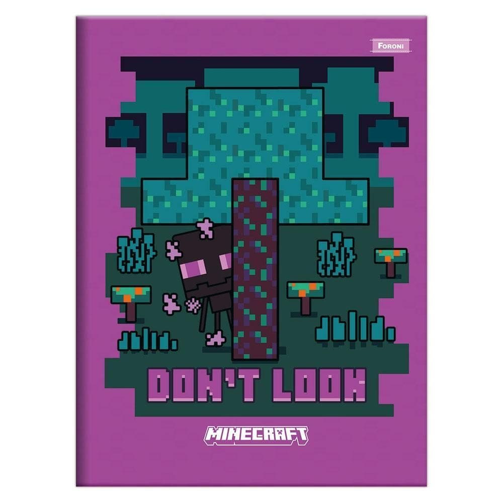 Caderno Brochurão 48Fls Escolar Minecraft Enderman Foroni