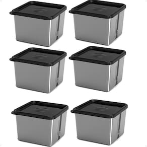 Kit 6 Pote Para Alimentos 850Ml Metallic C/Tampa Bpa Free