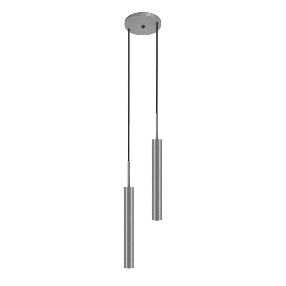 Luminária Pendente Teto Tubo Duplo Lavabo Banheiro Prata
