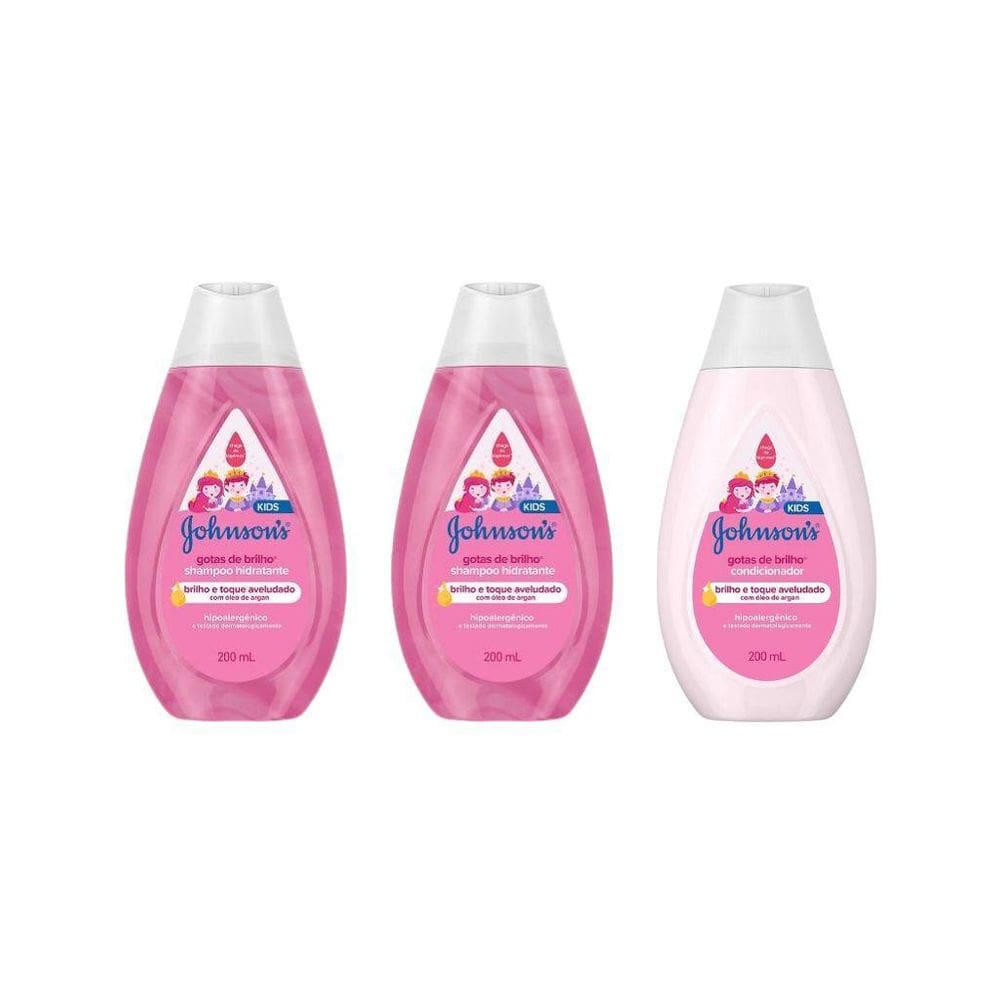 Kit Johnson 2 Shampoo 200Ml+1 Cond 200Ml Gotas De Brilho