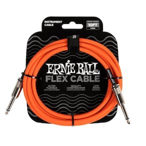 Cabo Ernie Ball Flex P10 Reto Reto 10Ft 3,05M Laranja