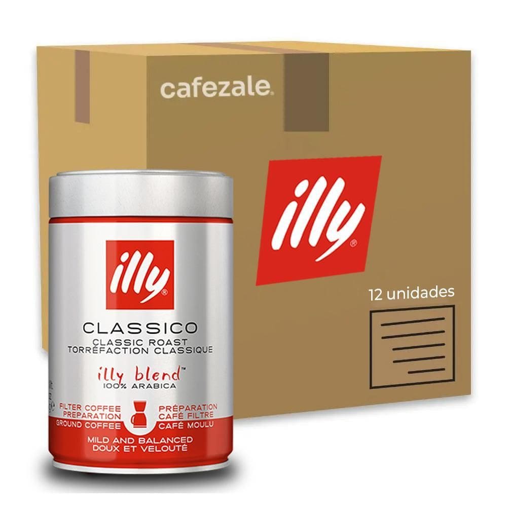 Café Illy Clássico Torrado E Moído Kit 12 Latas 250G