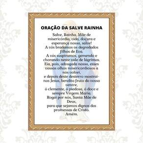 Quadro Moldura Dourada Oração Salve Rainha 45X34Cm