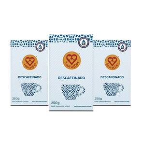 Café 3 Corações Descafeinado A Vácuo Kit 3 Pacotes 250G