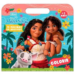 Maleta De Colorir 16 Páginas 68 Adesivos Moana 2