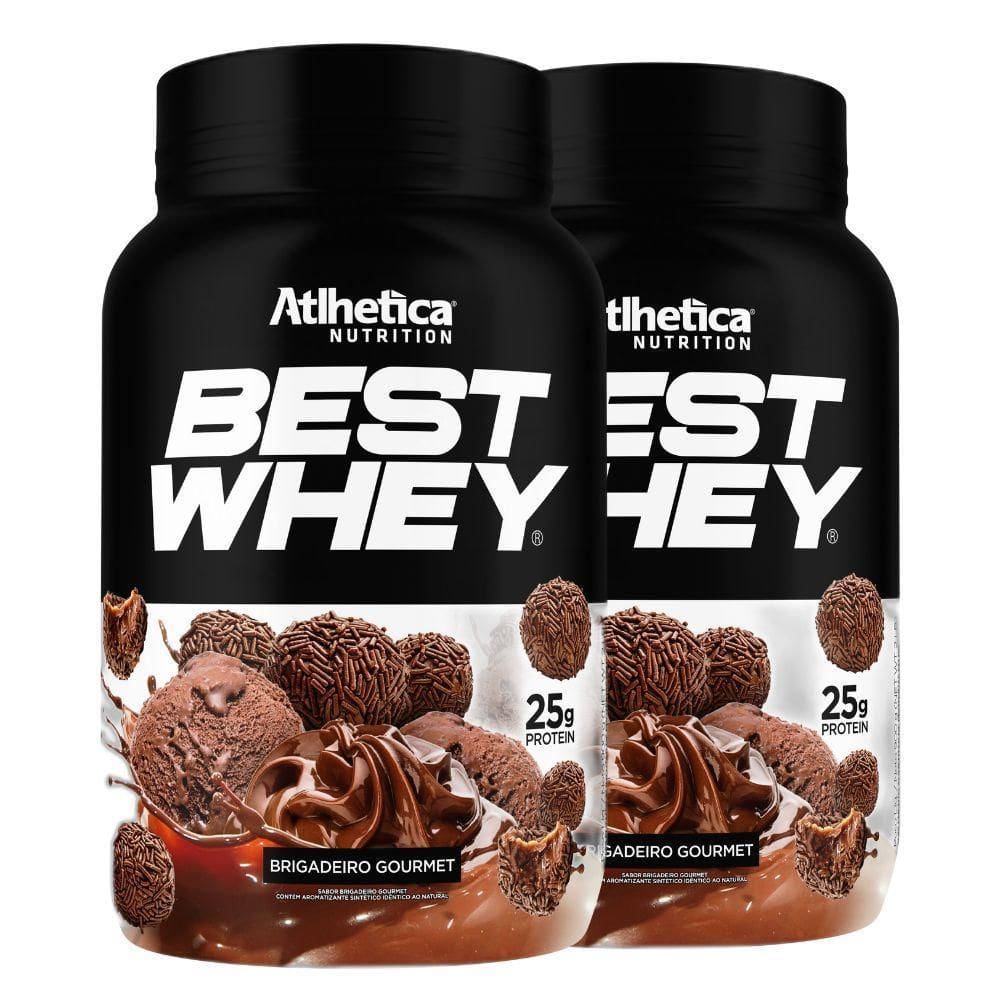 2 Best Whey Isolado Hidro Gourmet Brigadeiro 900G Atlhetica