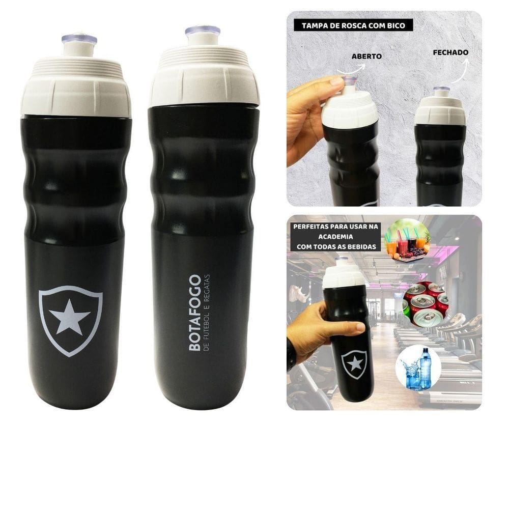 Squeeze Garrafa Top Térmica 550Ml Preto Água Esporte