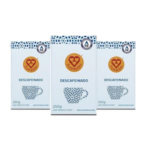Café 3 Corações Descafeinado A Vácuo Kit 3 Pacotes 250G