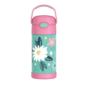 Garrafa Garrafinha Térmica Kids Thermos 355Ml Jardim Flores