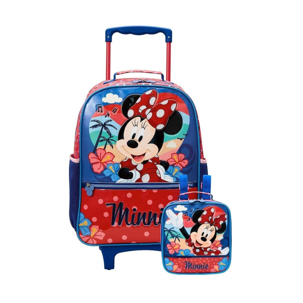 Kit Escolar Minnie Mochila Rodas G + Lancheira Térmica