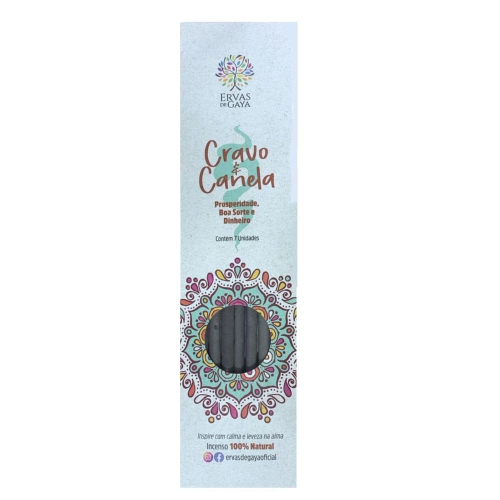 Incenso Cravo E Canela 100% Natural 7 Unidades Ervas De Gaya