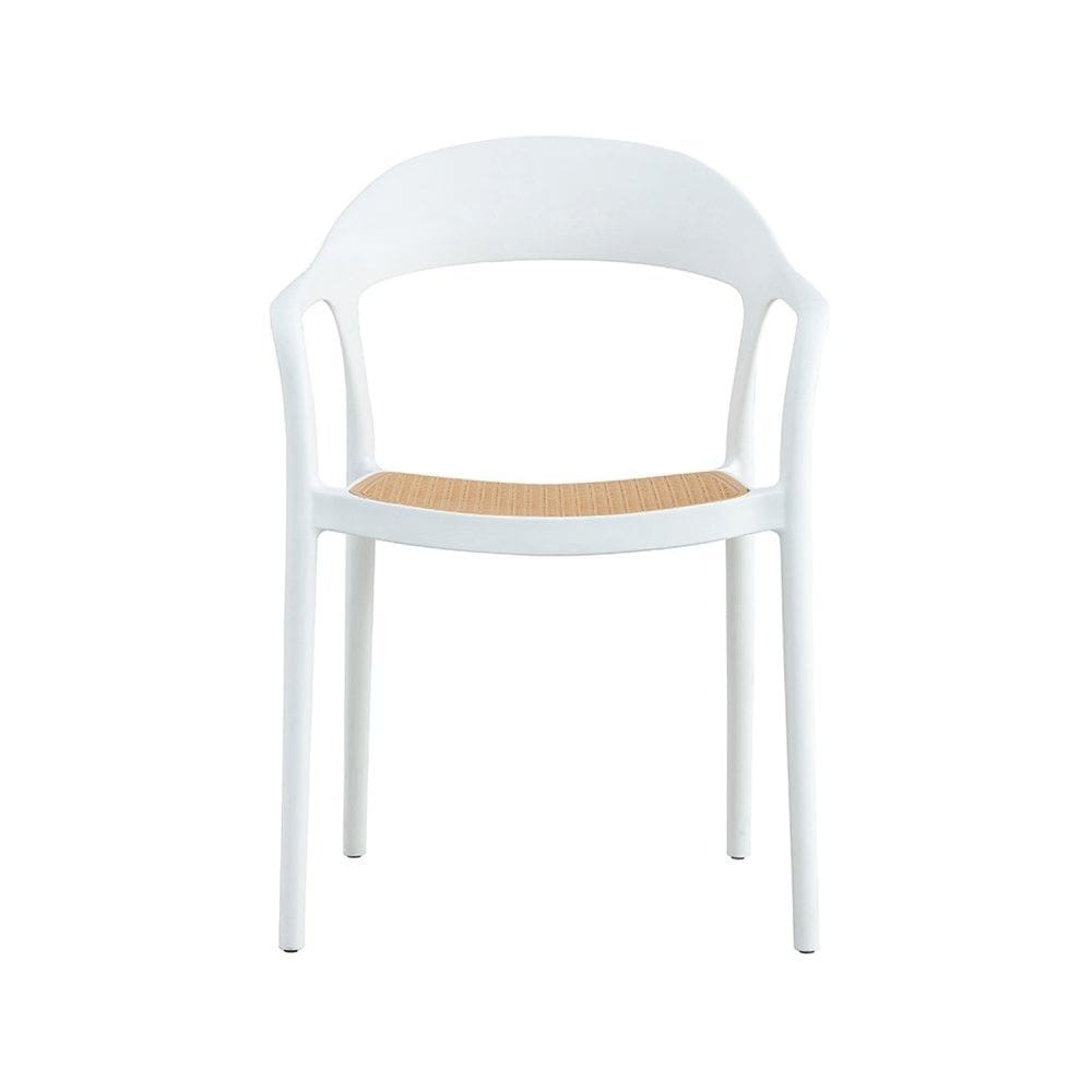 Cadeira para Cozinha com Braço Lia Branco/Caramelo