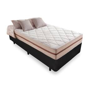 Cama Box Solteiro 88 Tecido Sintético Preto com Colchão Pillow Angel - Bello Box - Molas Ensacadas 62x88x188
