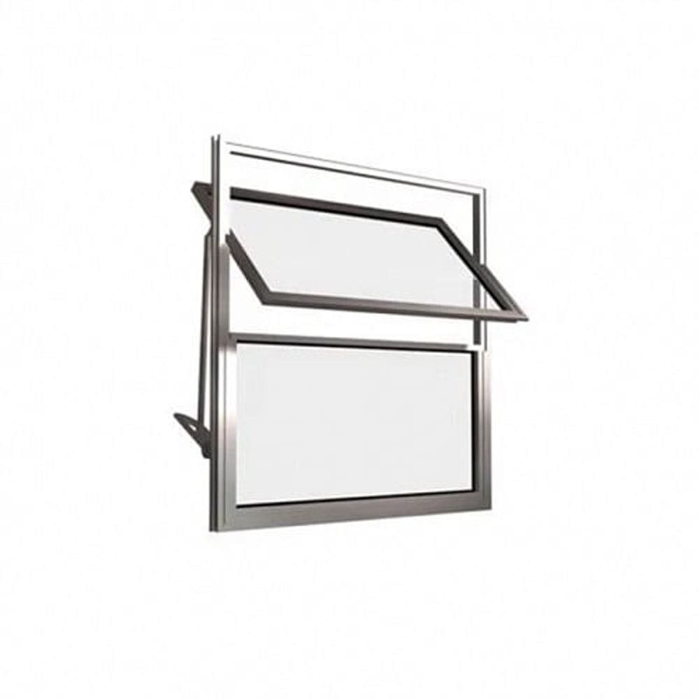 Janela Aluminio Basculante Natural Vidro Liso 0,40X0,40M 2FL
