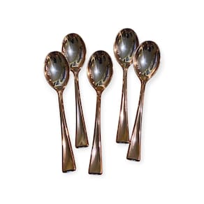 Kit 12 Mini Colher Rose Descartável Para Doce Bolo De Pote